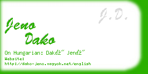 jeno dako business card